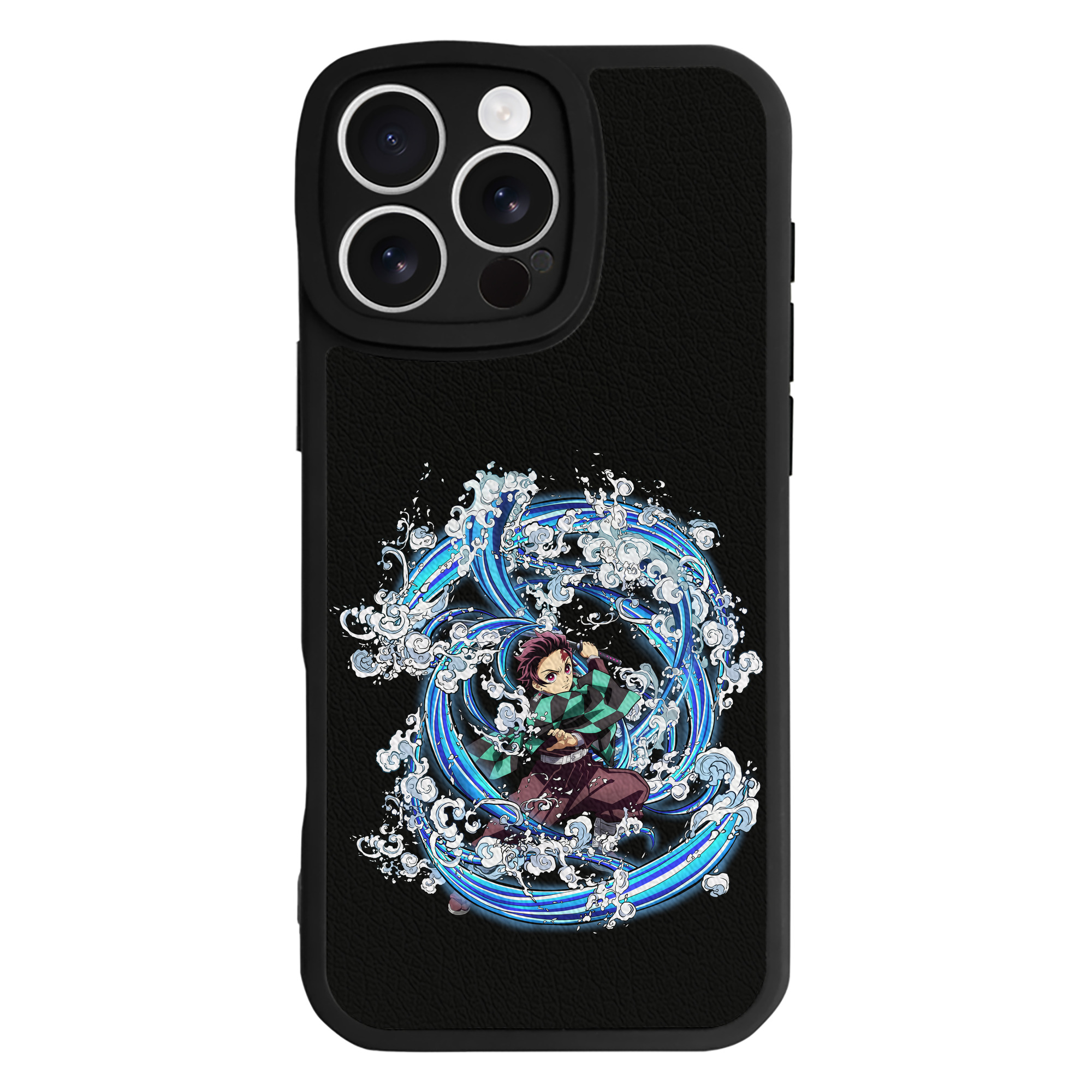 （画像用） 鬼滅の刃 竈門 炭治郎／かまど たんじろう Kamado Tanjirou 【iPhone 16シリーズ対応】シリコンスマホケース（レザー調） 材質：シリコン